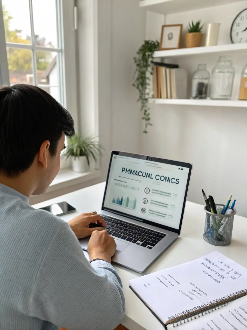 A person reviewing a detailed budget spreadsheet, highlighting key areas for savings and investment, in a modern office setting.