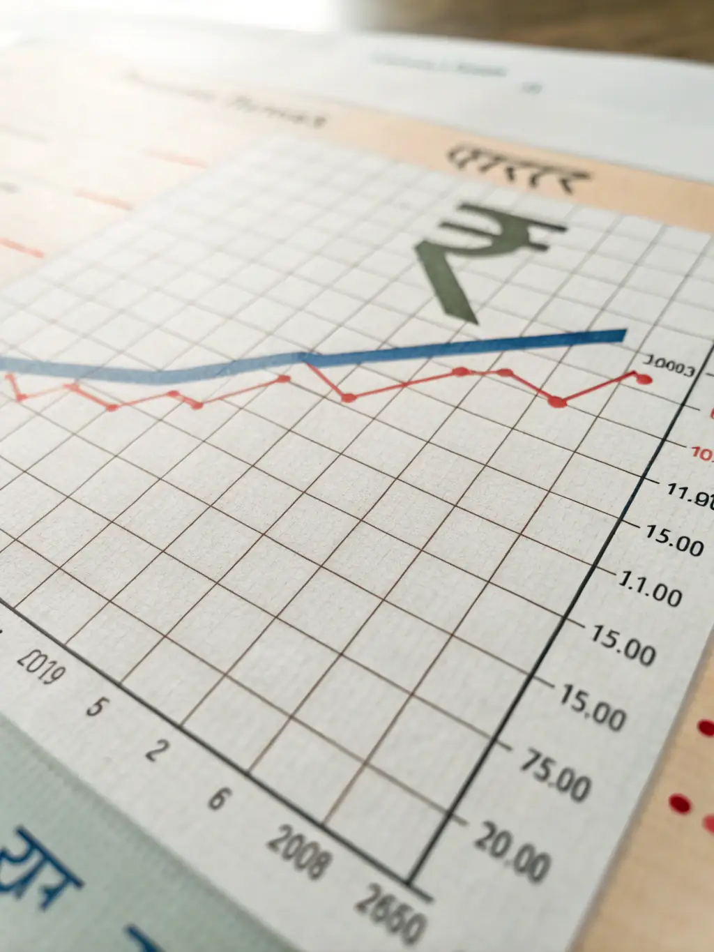 A graph showing steady growth of investments over time, with the Indian flag subtly incorporated in the background.
